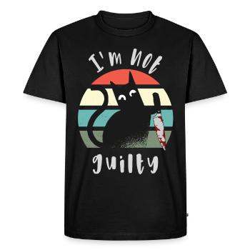 Je suis innocent, chat avec couteau - T-shirt Premium bio Homme - noir - Devant - Nico (187cm)