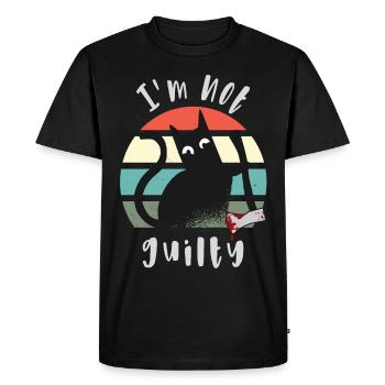 Je suis innocent, chat avec hache - T-shirt Premium bio Homme - noir - Devant - Nico (187cm)