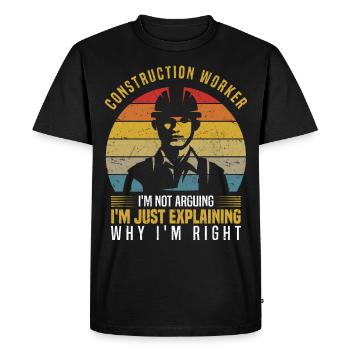 Couvreur - T-shirt Premium bio Homme - noir - Devant - Nico (187cm)