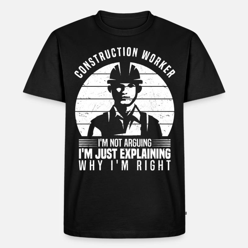 Bauarbeiter - Männer Premium Bio T-Shirt - Schwarz