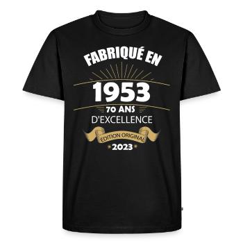 Fabriqué En 1953 Né En 1953 70 Ans Anniversaire - T-shirt Premium bio Homme - noir - Devant - Nico (187cm)