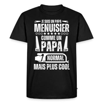 Cool papa Menuisier - T-shirt Premium bio Homme - noir - Devant - Nico (187cm)