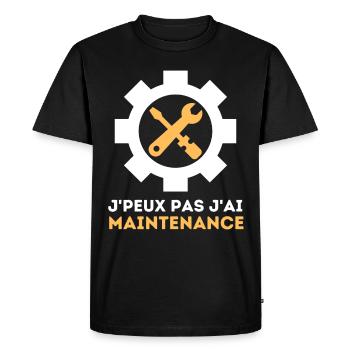 J PEUX PAS J AI maintenance 2 - T-shirt Premium bio Homme - noir - Devant - Nico (187cm)
