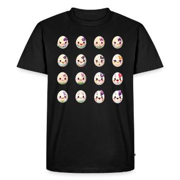 Oeuf de Pâques avec Visage Oeufs de Pâques Personnage - T-shirt Premium bio Homme - noir - Devant - Nico (187cm)