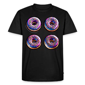 Four donuts - Men's Premium Organic T-Shirt - black - Front - Nico (187cm)