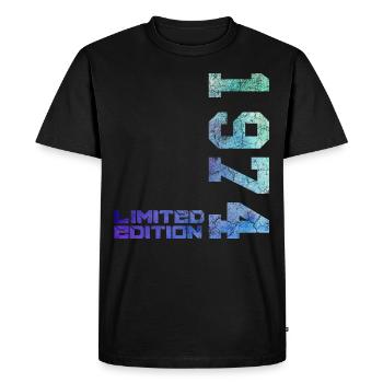 50e anniversaire homme femme 50 ans 1974 déco drôle - T-shirt Premium bio Homme - noir - Devant - Nico (187cm)