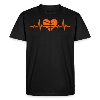 Basketball Heartbeat BBall Basketball Lover Basket - Men's Premium Organic T-Shirt - black - Front - Nico (187cm)