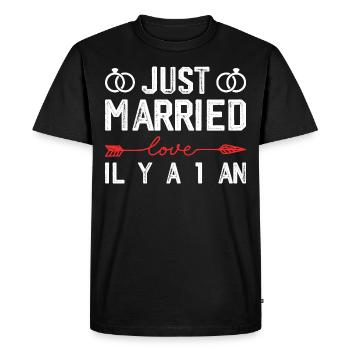 Cadeau Anniversaire De Mariage 1 An Noces De Coton - T-shirt Premium bio Homme - noir - Devant - Nico (187cm)