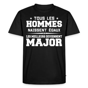 Rank Major Military Army Funny Gift - Men's Premium Organic T-Shirt - black - Front - Nico (187cm)