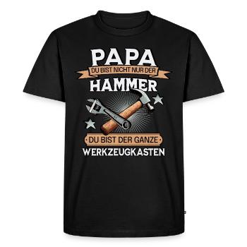 PAPA DU BIST NICHT NUR DER HAMMER WERKZEUGKASTEN - Männer Premium Bio T-Shirt - Schwarz - Vorne - Nico (187cm)