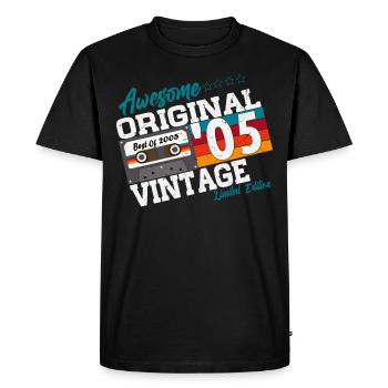 Original 2005 Vintage Cadeau d’anniversaire Rétro - T-shirt Premium bio Homme - noir - Devant - Nico (187cm)