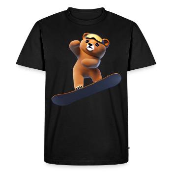 Snowboarding Bear - Men's Premium Organic T-Shirt - black - Front - Nico (187cm)