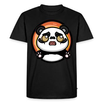 Panda Coucher de soleil - T-shirt Premium bio Homme - noir - Devant - Nico (187cm)
