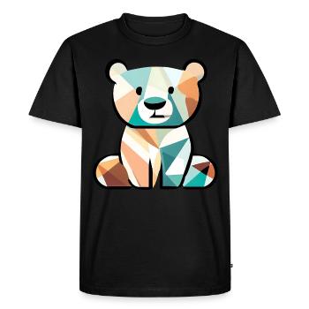 Ours cubiste - T-shirt Premium bio Homme - noir - Devant - Nico (187cm)