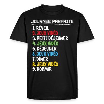 Journée parfaite Pour Un Gamer Jeux Vidéo - T-shirt Premium bio Homme - noir - Devant - Nico (187cm)