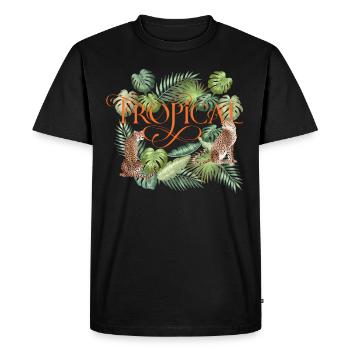 Tropical Summer - Men's Premium Organic T-Shirt - black - Front - Nico (187cm)