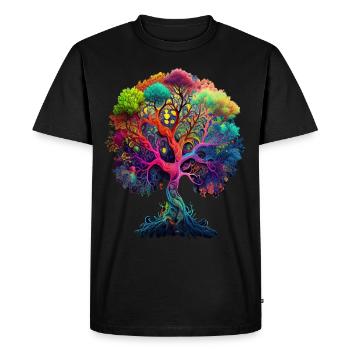 Tree of Life Celtic Nordic Nature Conservation Forest - Men's Premium Organic T-Shirt - black - Front - Nico (187cm)