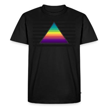 triangle coloré à rayures grises - T-shirt Premium bio Homme - noir - Devant - Nico (187cm)