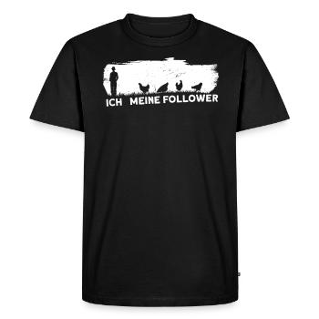 Ich Meine Follower Huhn Hühner - Männer Premium Bio T-Shirt - Schwarz - Vorne - Nico (187cm)