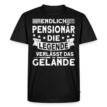Pensionär 2022 | Die Legende verlässt das Gelände - Männer Premium Bio T-Shirt - Schwarz - Vorne - Nico (187cm)