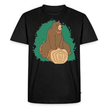 Brown Bear Tree Bear Motif for Brown Bears Team and - Men's Premium Organic T-Shirt - black - Front - Nico (187cm)