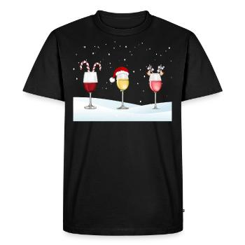 Christmas or Christmas, wine lovers - Men's Premium Organic T-Shirt - black - Front - Nico (187cm)