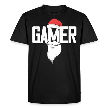 Jeu Santa Beard Barbe Gamer - T-shirt Premium bio Homme - noir - Devant - Nico (187cm)