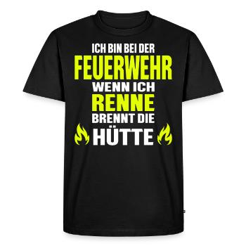Feuerwehrmann FFW BFW Freiwillige Feuerwehr - Männer Premium Bio T-Shirt - Schwarz - Vorne - Nico (187cm)