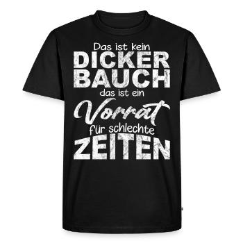 Das ist kein dicker Bauch Spruch Lustig Herren - Männer Premium Bio T-Shirt - Schwarz - Vorne - Nico (187cm)