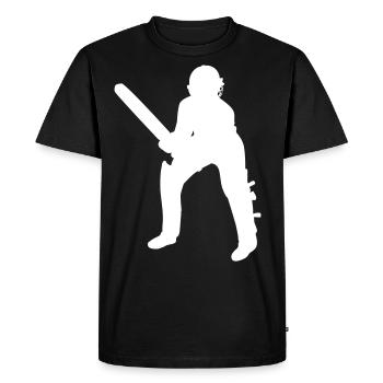Batteur de cricket Batter - T-shirt Premium bio Homme - noir - Devant - Nico (187cm)