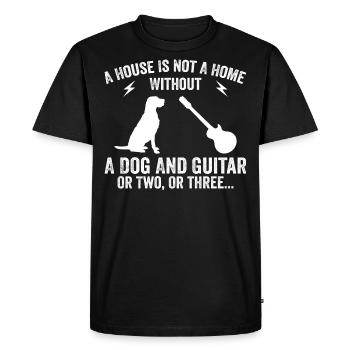 Guitariste et amoureux des chiens - T-shirt Premium bio Homme - noir - Devant - Nico (187cm)