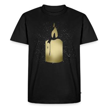 bougie - T-shirt Premium bio Homme - noir - Devant - Nico (187cm)