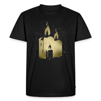 bougie - T-shirt Premium bio Homme - noir - Devant - Nico (187cm)