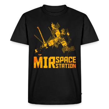 Station spatiale Mir - T-shirt Premium bio Homme - noir - Devant - Nico (187cm)