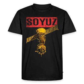 Soyuz spaceship Soviet Union - Men's Premium Organic T-Shirt - black - Front - Nico (187cm)