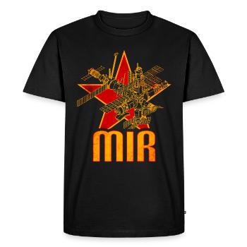 Station spatiale Mir - T-shirt Premium bio Homme - noir - Devant - Nico (187cm)