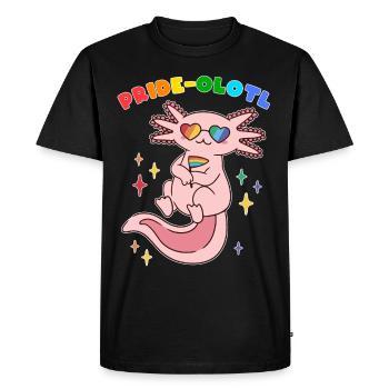Axolotl Pride LGBTQ Pride Gift - Men's Premium Organic T-Shirt - black - Front - Nico (187cm)