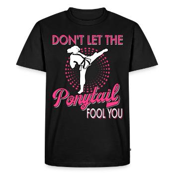 Karate Taekwondo Girls Women Karate Kick - Men's Premium Organic T-Shirt - black - Front - Nico (187cm)