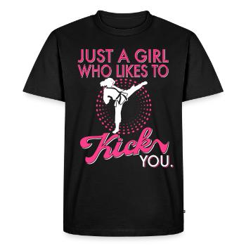 Karate Mma Kick Box Taekwondo Women Karate Kick - Men's Premium Organic T-Shirt - black - Front - Nico (187cm)