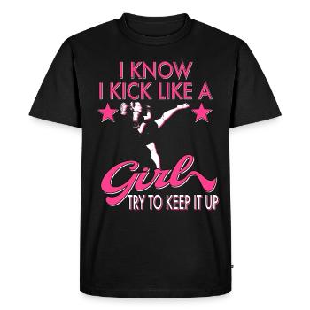 Karate Taekwondo Girls Women Karate Kick - Men's Premium Organic T-Shirt - black - Front - Nico (187cm)