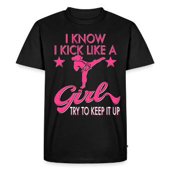 Karate Taekwondo Girls Women Karate Kick - Men's Premium Organic T-Shirt - black - Front - Nico (187cm)
