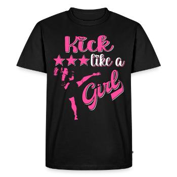 Karate Taekwondo Girls Women Karate Kick - Men's Premium Organic T-Shirt - black - Front - Nico (187cm)