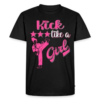 Karate Taekwondo Girls Women Karate Kick - Men's Premium Organic T-Shirt - black - Front - Nico (187cm)