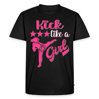 Karate Taekwondo Girls Women Karate Kick - Men's Premium Organic T-Shirt - black - Front - Nico (187cm)