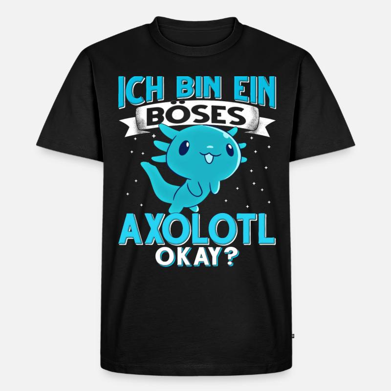 Axolotl - Männer Premium Bio T-Shirt - Schwarz