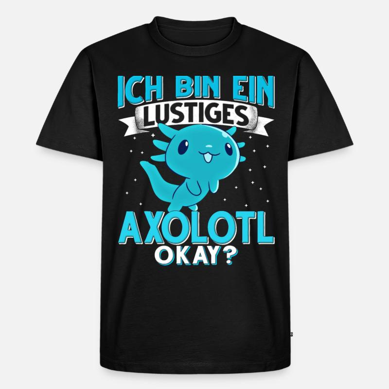 Axolotl - Männer Premium Bio T-Shirt - Schwarz