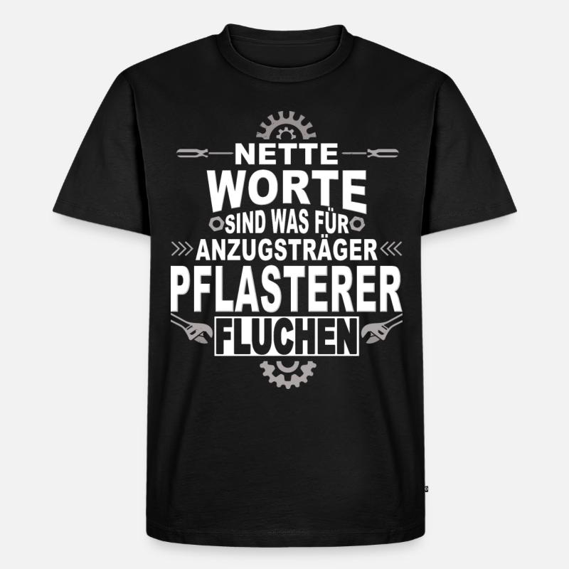 Bauarbeiter Pflasterer - Männer Premium Bio T-Shirt - Schwarz
