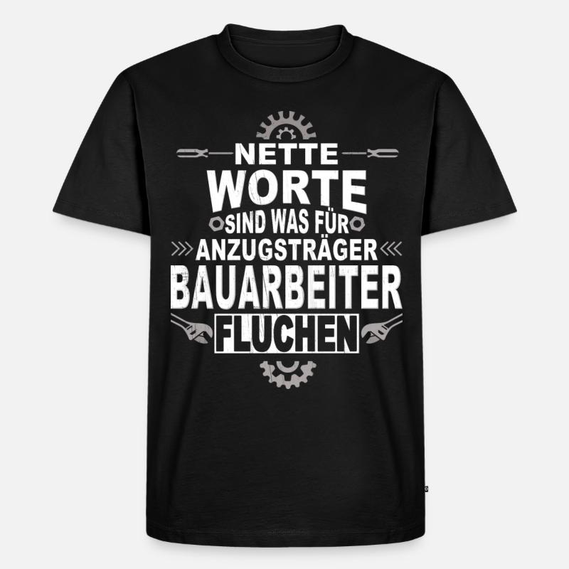 Bauherr Baustelle Bauarbeiter - Männer Premium Bio T-Shirt - Schwarz