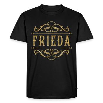 Frieda gold - Men's Premium Organic T-Shirt - black - Front - Nico (187cm)