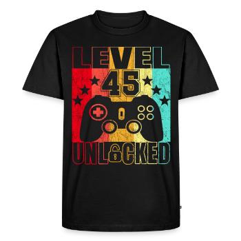 45 years birthday shirt Gamer 45. - Men's Premium Organic T-Shirt - black - Front - Nico (187cm)
